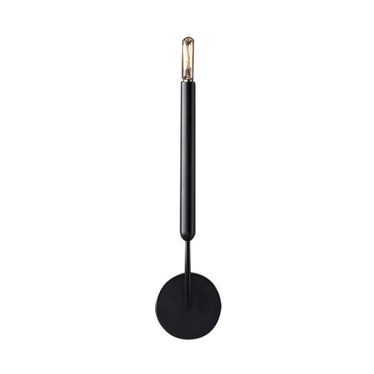 Traditional 1/2 Bulb Tube Wall Lamp Sconce in Black/Brass - Perfect for Dining Room Lighting