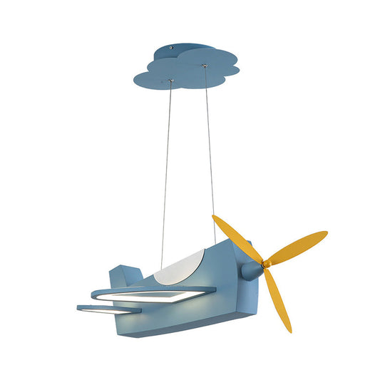 Creative Metal LED Classroom Pendant Light with Propeller Plane Design - Perfect for Kids