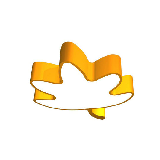 Maple Leaf Kindergarten Ceiling Lamp: Acrylic Cartoon Flush Mount LED Light