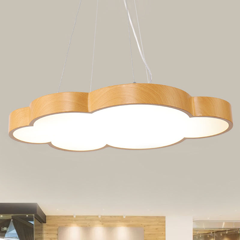 Beige Slim Acrylic Cloud Pendant Light for Kids' Game Room