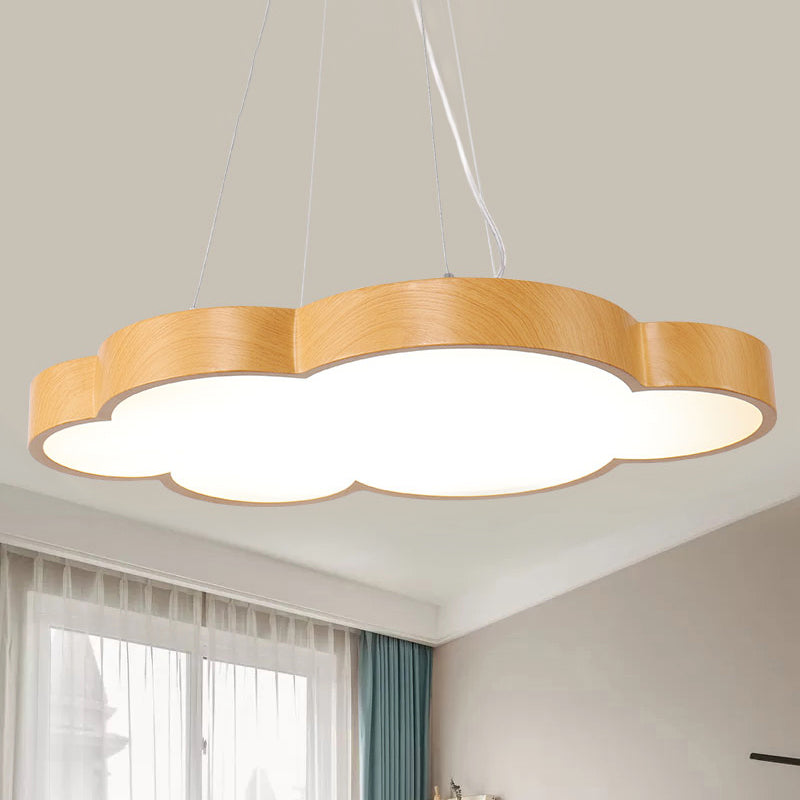 Beige Slim Acrylic Cloud Pendant Light for Kids' Game Room