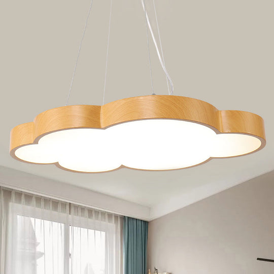 Beige Slim Acrylic Cloud Pendant Light for Kids' Game Room