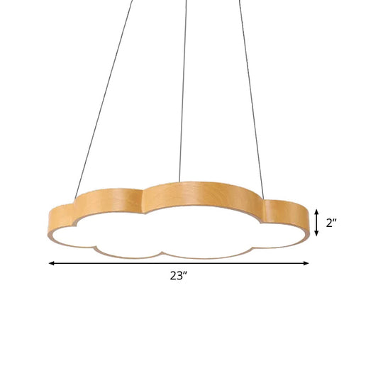 Beige Slim Acrylic Cloud Pendant Light for Kids' Game Room