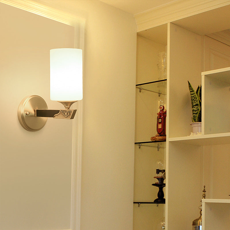 Minimalist Gold Glass Wall Sconce with Single Bulb for Foyer