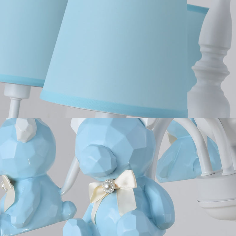 Chic Bear Hanging Ceiling Lamp - Metal and Resin Chandelier for Living Room