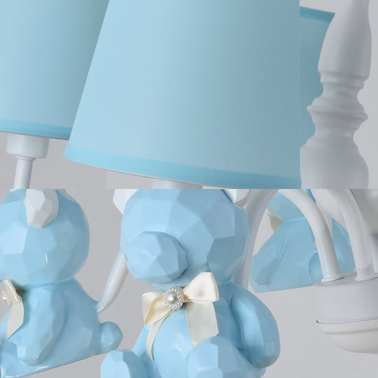 Chic Bear Hanging Ceiling Lamp - Metal and Resin Chandelier for Living Room
