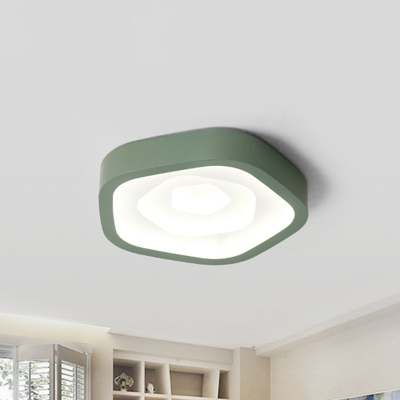 Nordic Style LED Flush Mount Bedroom Ceiling Light with Rose Shade - Perfect for Kids