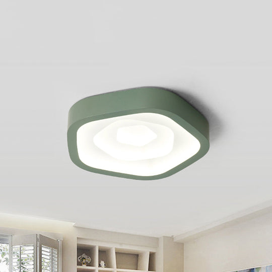 Nordic Style LED Flush Mount Bedroom Ceiling Light with Rose Shade - Perfect for Kids