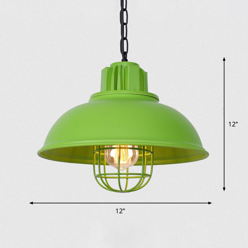 Metal Pendant Light with Cage Guard for Commercial Settings