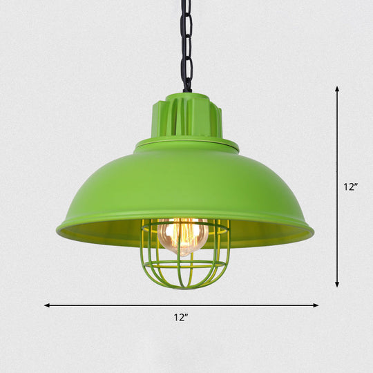 Metal Pendant Light with Cage Guard for Commercial Settings