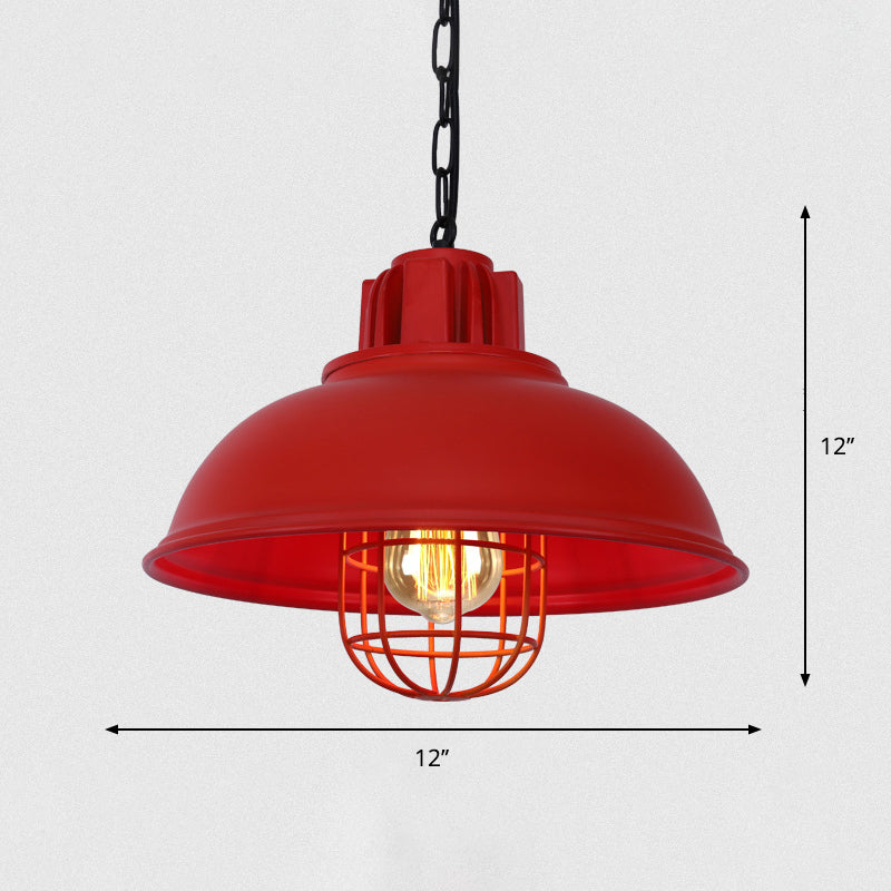 Metal Pendant Light with Cage Guard for Commercial Settings