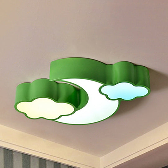 Modern Moon and Cloud Ceiling Light: Stylish Metal Acrylic Lamp for Kitchen