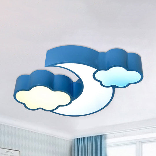 Modern Moon and Cloud Ceiling Light: Stylish Metal Acrylic Lamp for Kitchen