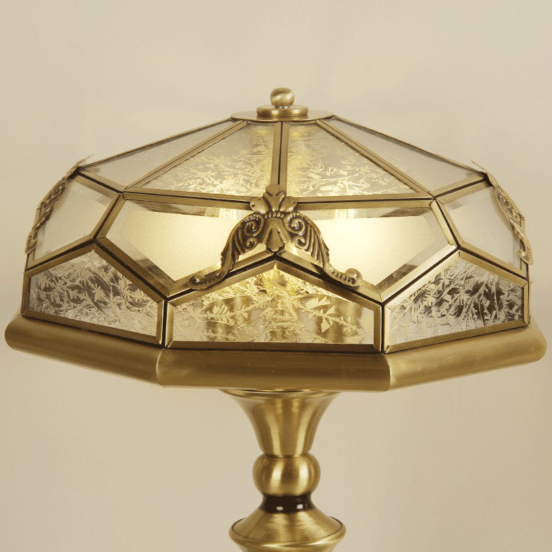 Brass 3-Light Night Light with Classic Frost Glass: Ideal for Bedroom Tables