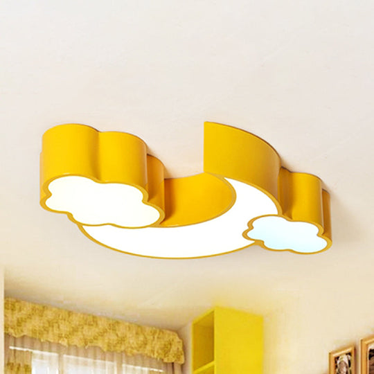 Modern Moon and Cloud Ceiling Light: Stylish Metal Acrylic Lamp for Kitchen