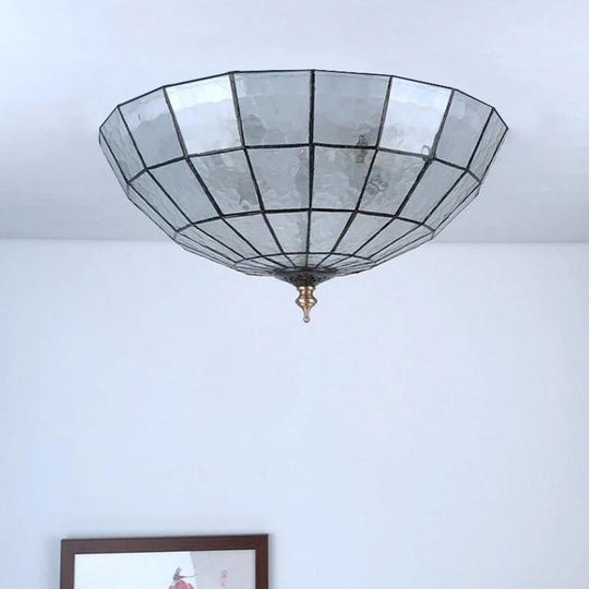 Tiffany Style Clear Glass Dome Flush Mount Lighting, 2/3/4 Lights, 12"/16"/19.5" Wide