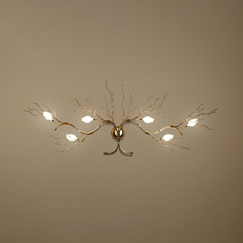 Art Deco Aluminum Sconce Light with 6 Bulbs for Living Room Wall Decor