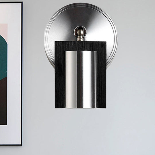 1-Light Bedroom Wall Sconce in Black with Metal Shade – Warm/White Lighting