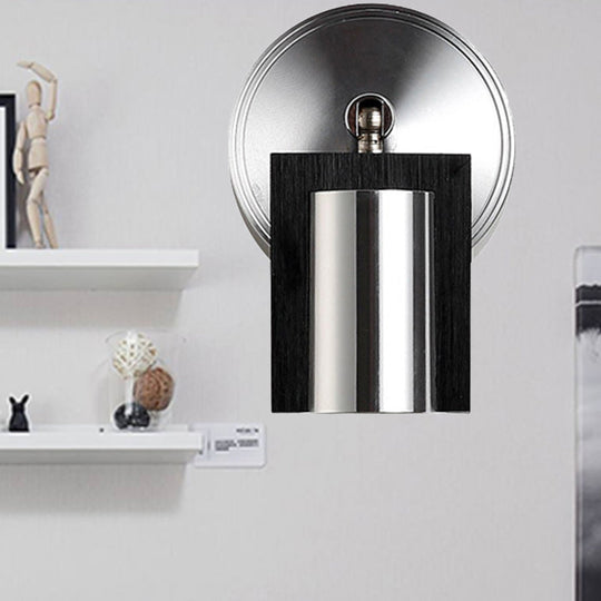 1-Light Bedroom Wall Sconce in Black with Metal Shade – Warm/White Lighting