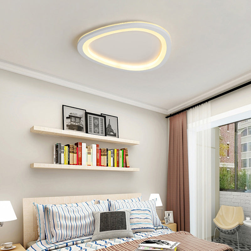 Ultra-thin Nordic Acrylic LED Ceiling Light in Dark Grey Droplet Shape