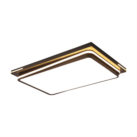 Modern Acrylic Flush Mount Ceiling Light: Quad Shaped, Black - Ideal for Living Room