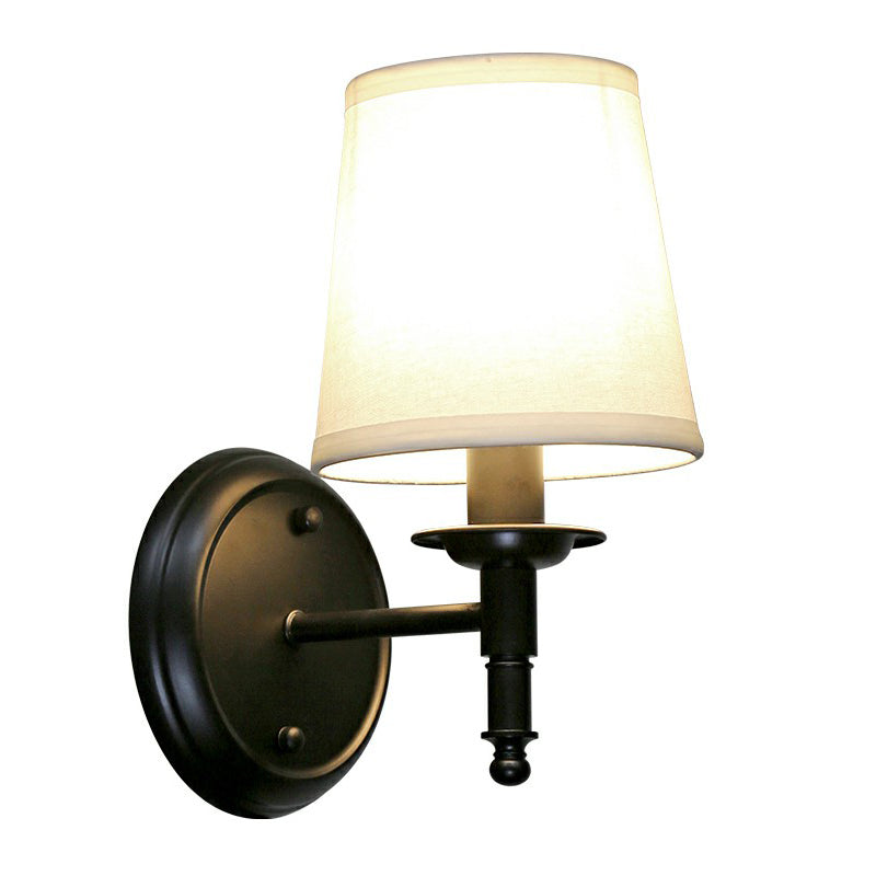 Modern Wall Mounted Reading Lamp with Minimalist Cone Shade Fabric