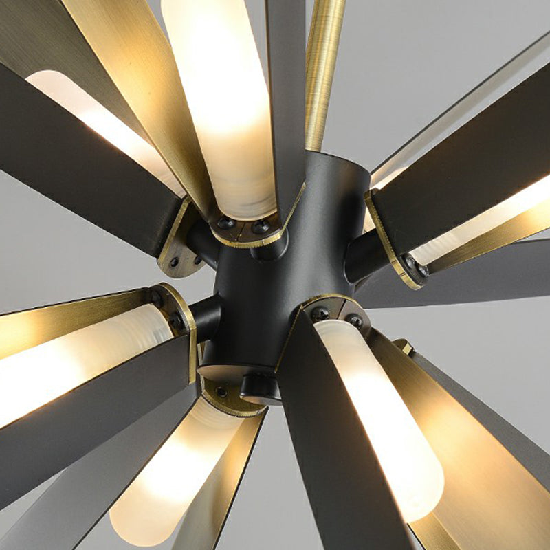 Bronze Finish Dragonfly Chandelier: Metal Suspension Lamp with 8 Decorative Bulbs for Dining Room