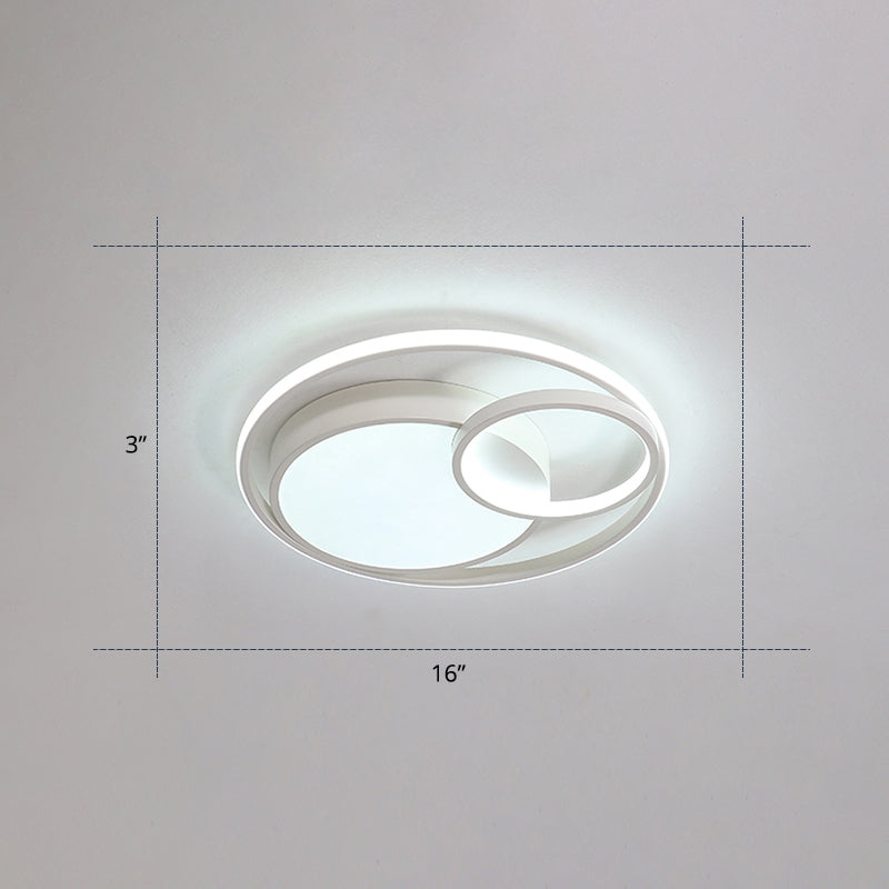 Contemporary LED Flush Mount Ceiling Lamp - Circular Acrylic Bedroom Light Fixture