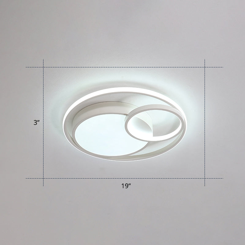 Contemporary LED Flush Mount Ceiling Lamp - Circular Acrylic Bedroom Light Fixture