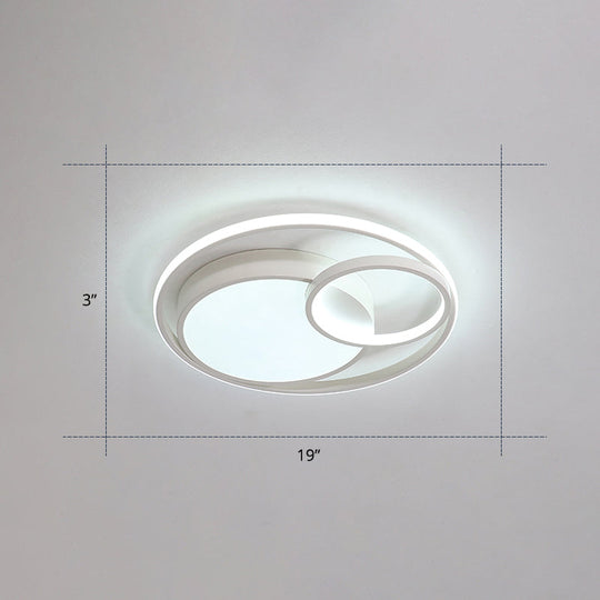 Contemporary LED Flush Mount Ceiling Lamp - Circular Acrylic Bedroom Light Fixture