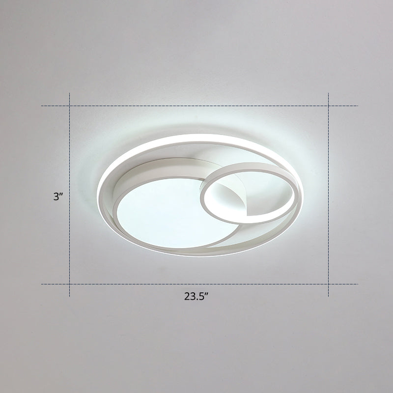 Contemporary LED Flush Mount Ceiling Lamp - Circular Acrylic Bedroom Light Fixture