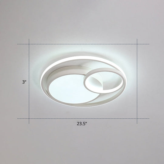 Contemporary LED Flush Mount Ceiling Lamp - Circular Acrylic Bedroom Light Fixture