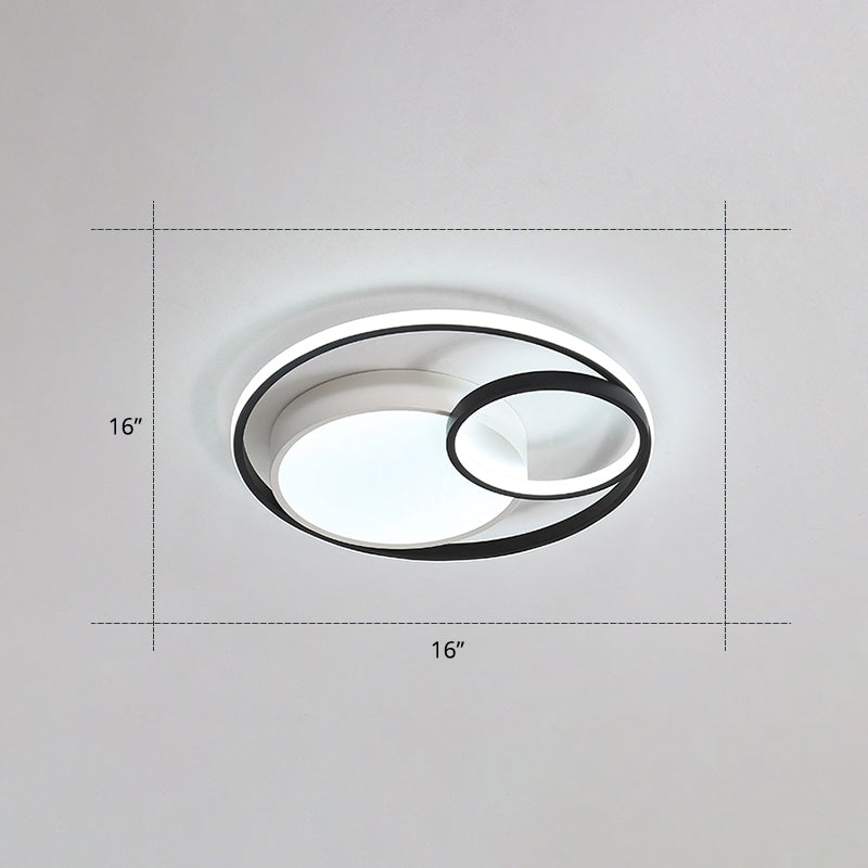 Contemporary LED Flush Mount Ceiling Lamp - Circular Acrylic Bedroom Light Fixture