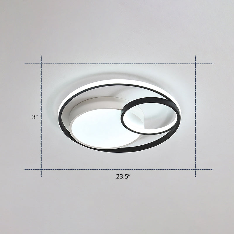 Contemporary LED Flush Mount Ceiling Lamp - Circular Acrylic Bedroom Light Fixture