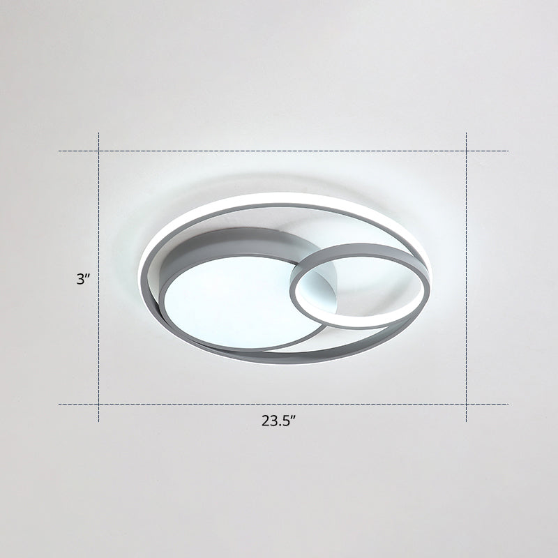 Contemporary LED Flush Mount Ceiling Lamp - Circular Acrylic Bedroom Light Fixture