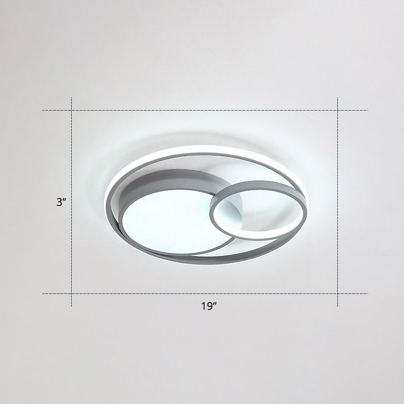 Contemporary LED Flush Mount Ceiling Lamp - Circular Acrylic Bedroom Light Fixture