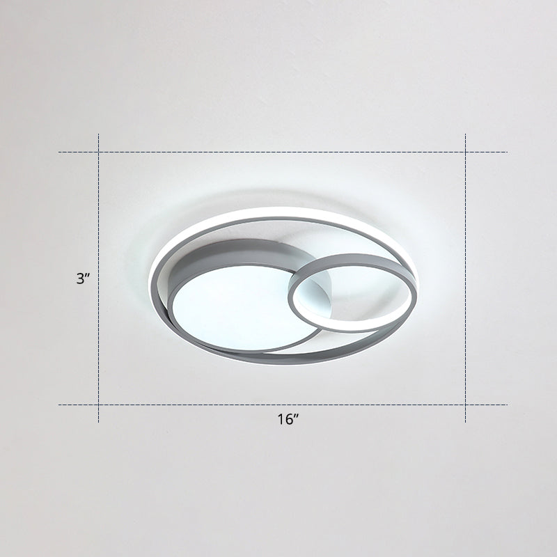 Contemporary LED Flush Mount Ceiling Lamp - Circular Acrylic Bedroom Light Fixture