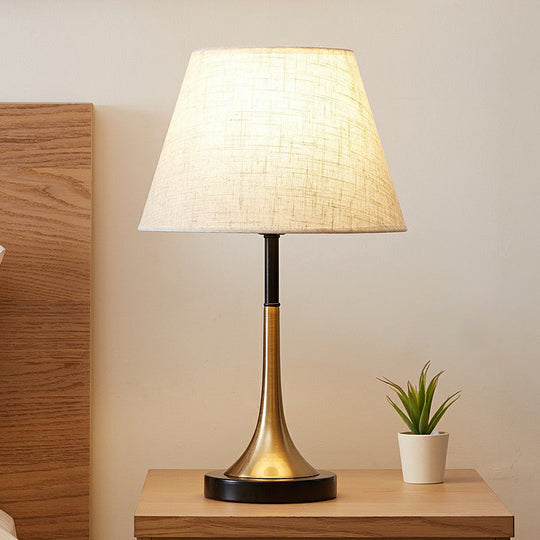 Simplicity Empire Shade Table Light: Elegant Brass Night Lighting for Bedroom (1 Bulb)