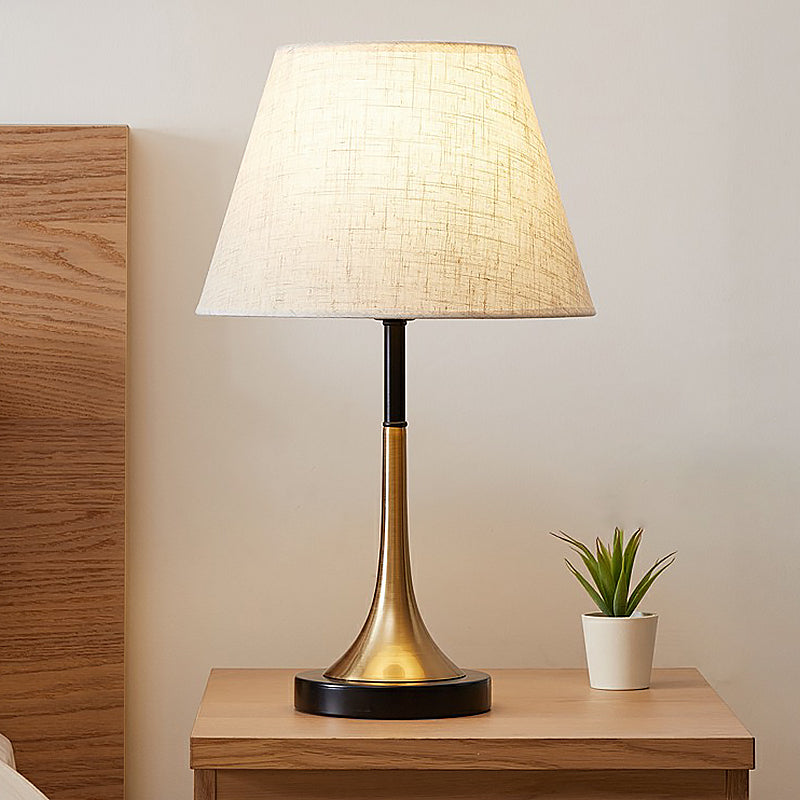 Simplicity Empire Shade Table Light: Elegant Brass Night Lighting for Bedroom (1 Bulb)