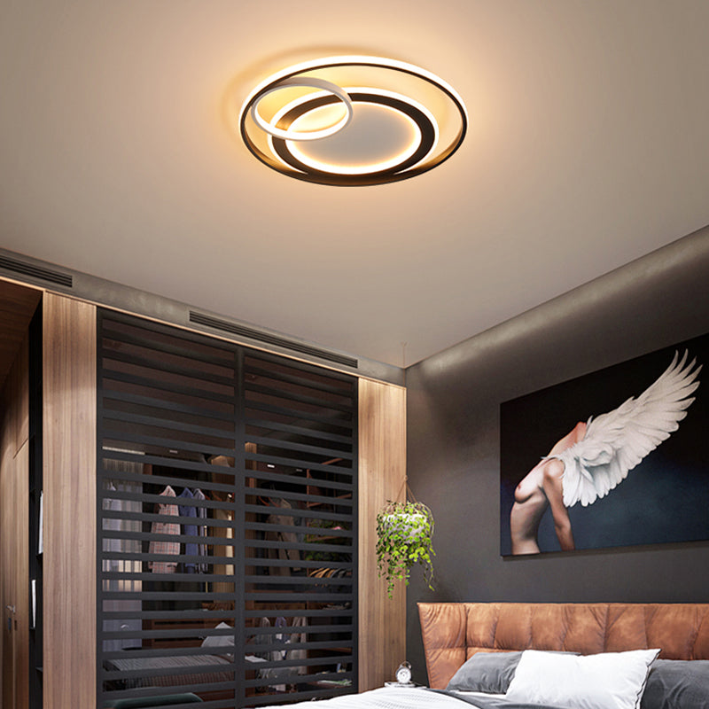 Modern LED Flush Mount Ceiling Light with Acrylic Circle Design for Simplicity in Bedroom