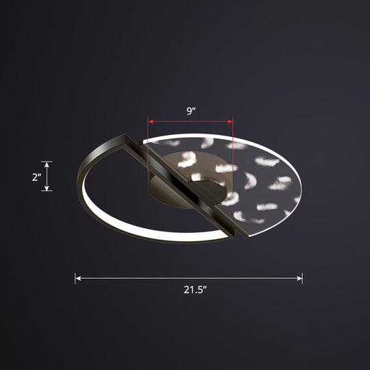 Modern LED Flush Ceiling Light with Acrylic Cover - Round Shape