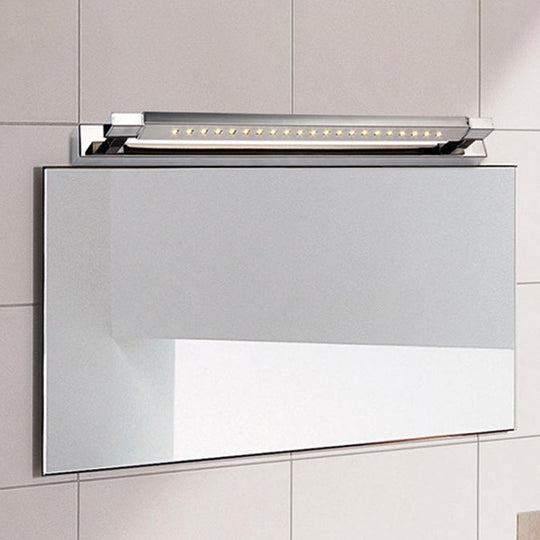 Modern Rotatable Stainless Steel LED Vanity Sconce Light - 18.5"/24" - Chrome, Warm/White Lighting