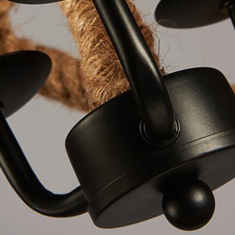 Hemp Rope Yellow Chandelier Light - Farmhouse Pendant Lighting Fixture (3-Light, 14"/16.5"/20.5" Wide)