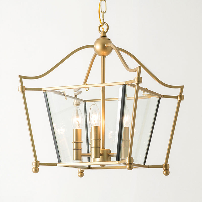 Traditional Gold 4-Light Metal Chandelier - Elegant Candle-Style Pendant for Dining Room