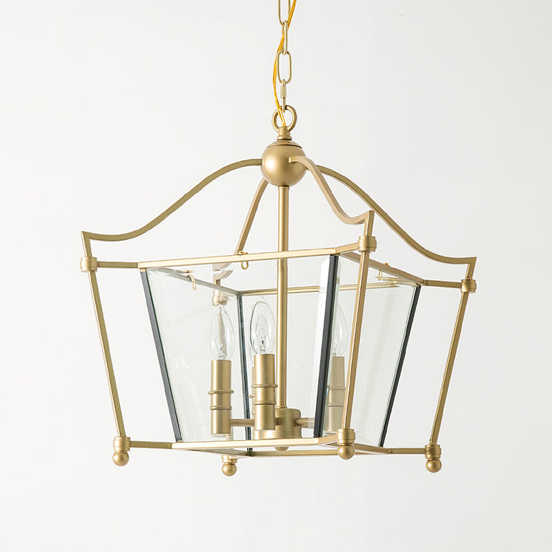 Traditional Gold 4-Light Metal Chandelier - Elegant Candle-Style Pendant for Dining Room