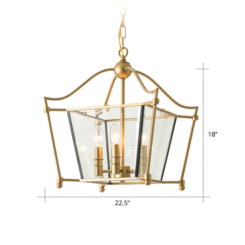Traditional Gold 4-Light Metal Chandelier - Elegant Candle-Style Pendant for Dining Room