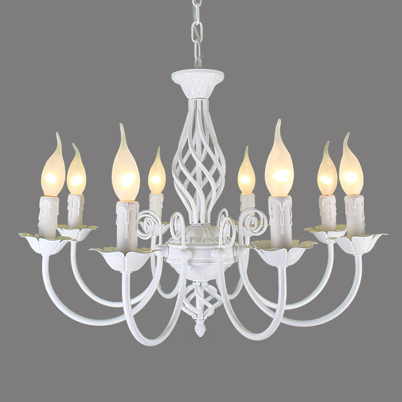 Traditional Metal Chandelier Lamp with Swooping Arms - 3/4/5 Lights, Black/White - Perfect for Living Room