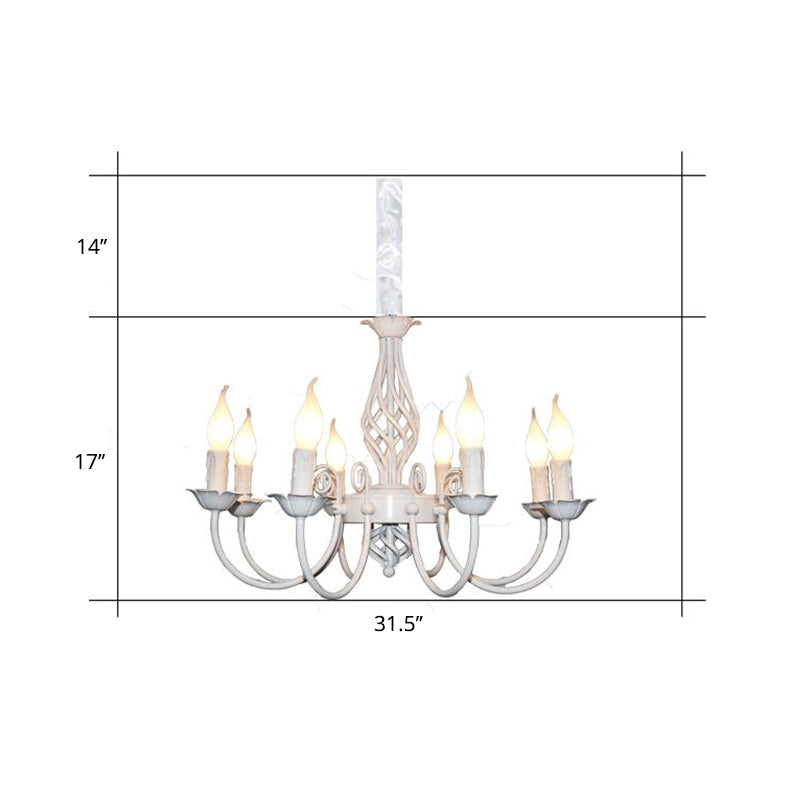 Traditional Metal Chandelier Lamp with Swooping Arms - 3/4/5 Lights, Black/White - Perfect for Living Room