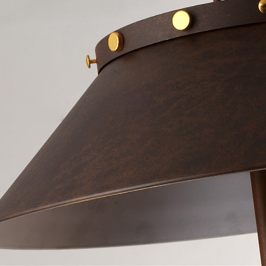 Tapered Classic Metal Chandelier - 5-Light Rust Hanging Light for Dining Room Ceiling