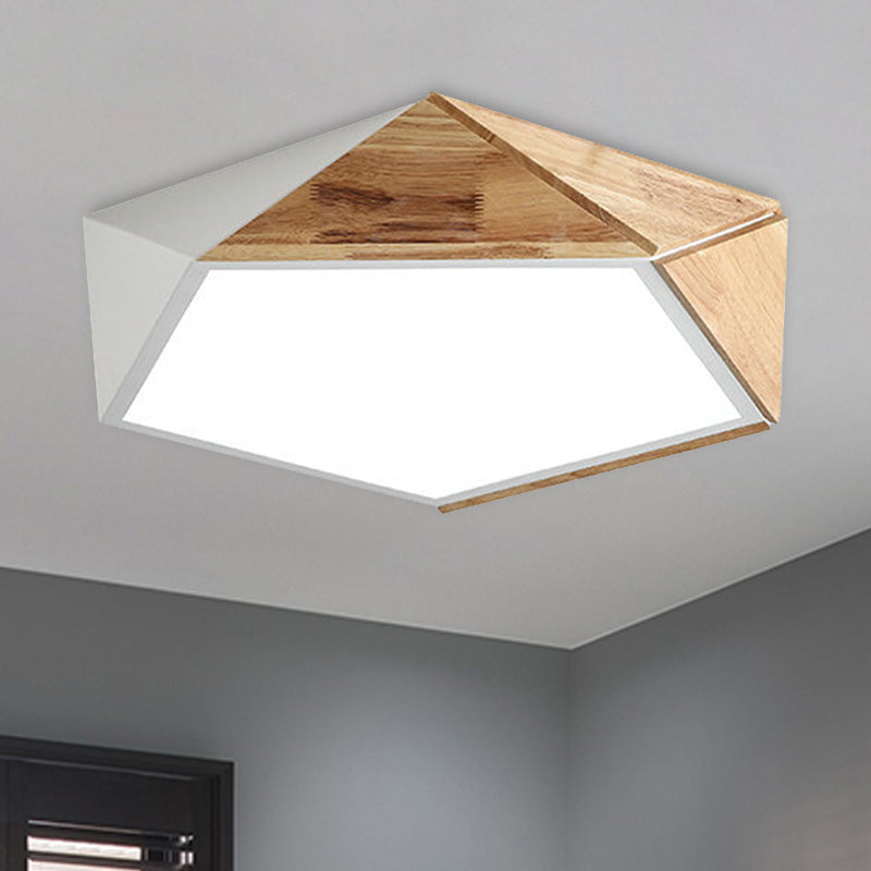 Contemporary Geometric Flush Mount LED Lamp: White/Black Ceiling Light for Living Room (Warm/White) - 16.5"/20.5" Wide